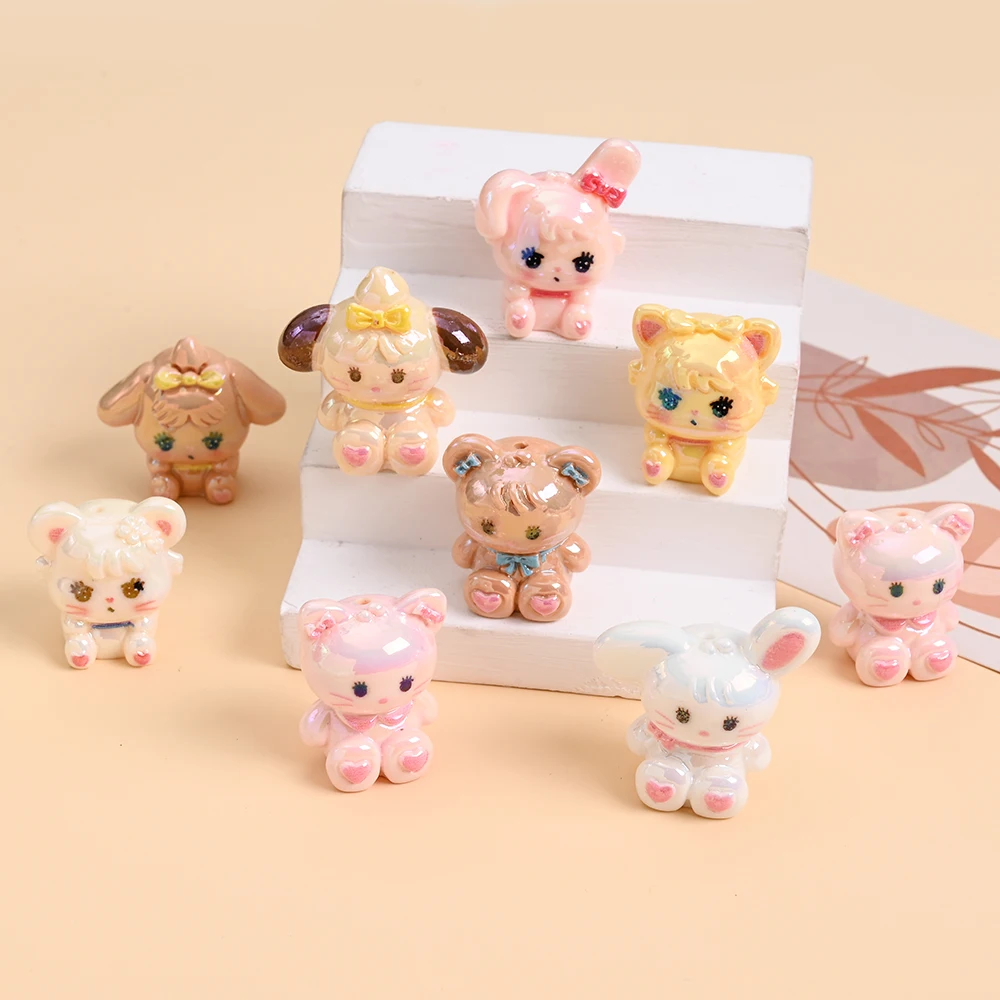 5Pcs Resin Beads 3D…