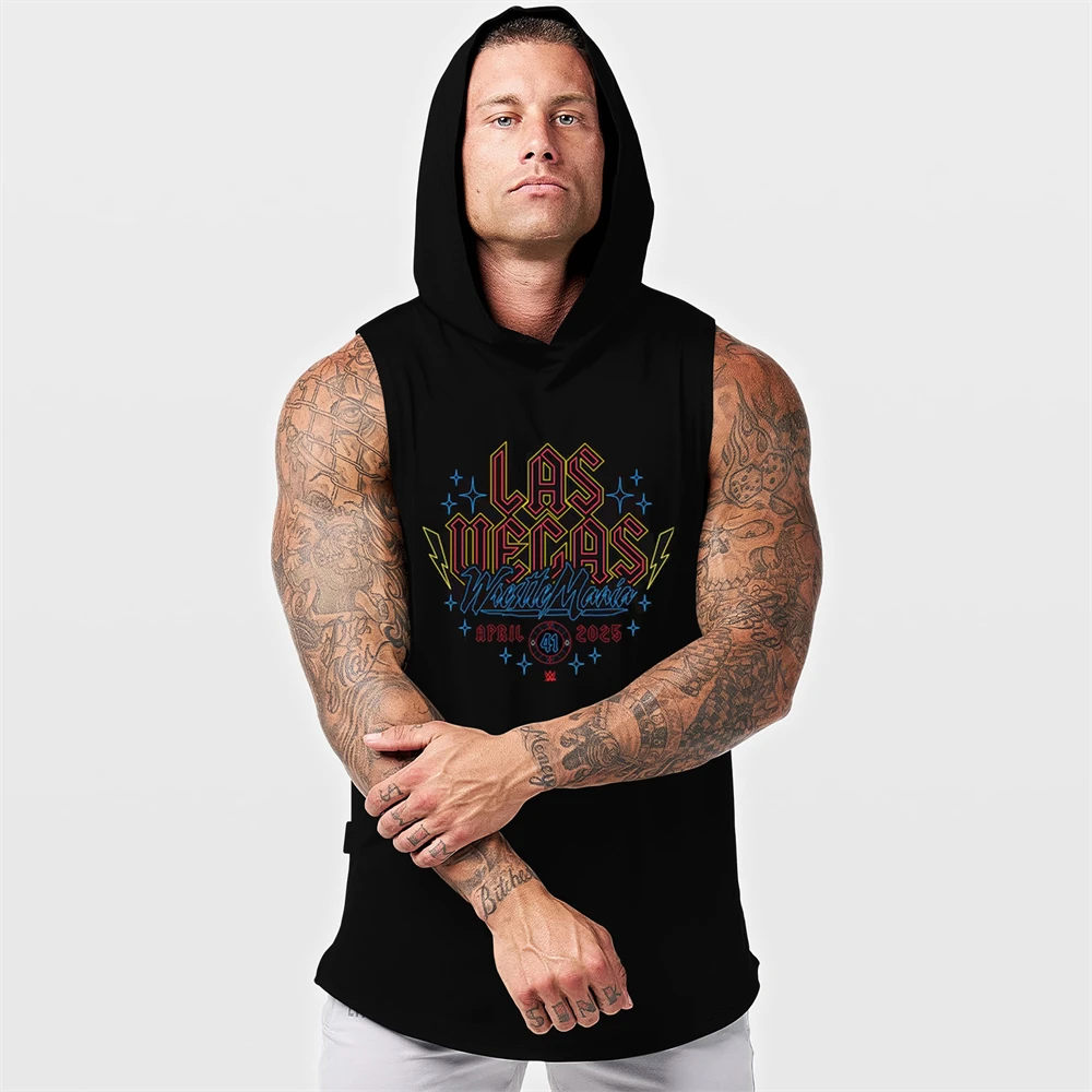 

WrestleMania 41 Arcadia 2025 Wrestling Sports Sleeveless Hoodie Men Women Hooded Vest Kids New Outdoor Vest Tank Top Children