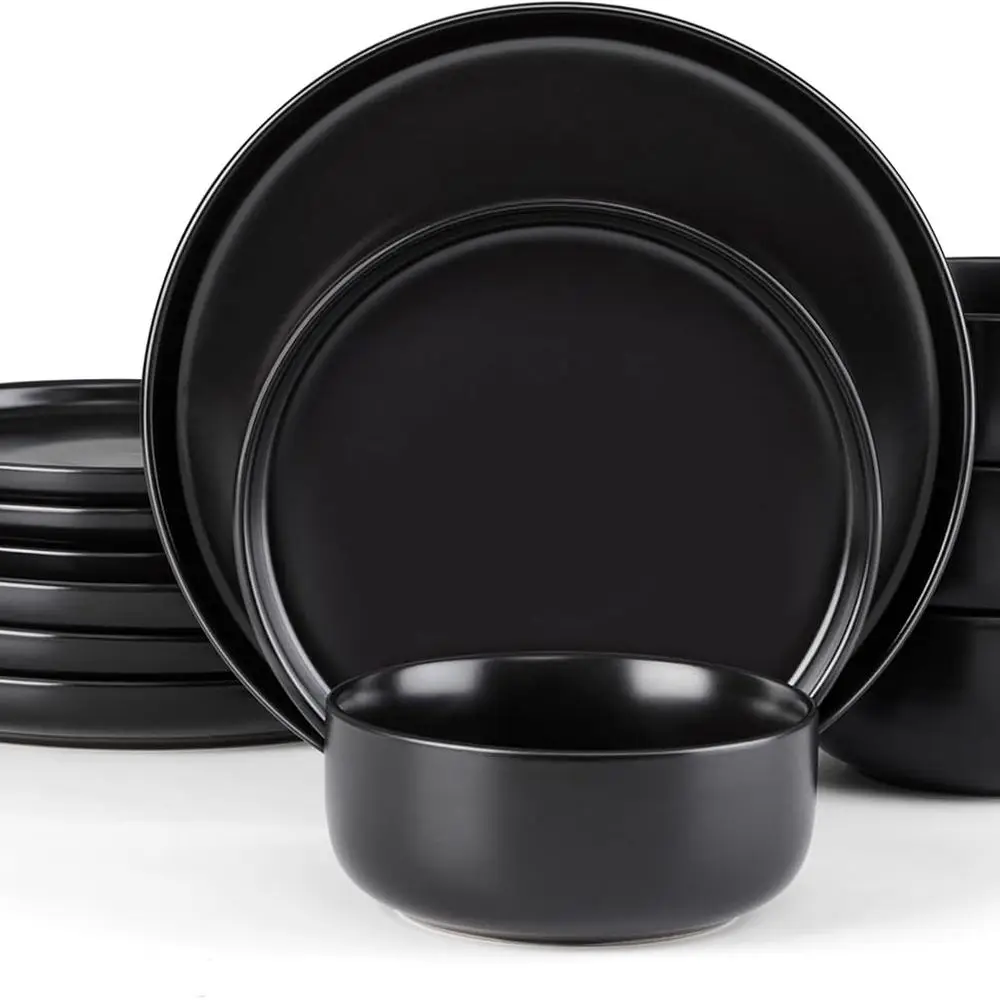 

Наборы керамической посуды на 4 человека, набор тарелок и мисок из 12 предметов, современная керамическая посуда, столовая посуда, микроволновая печь и можно мыть в посудомоечной машине