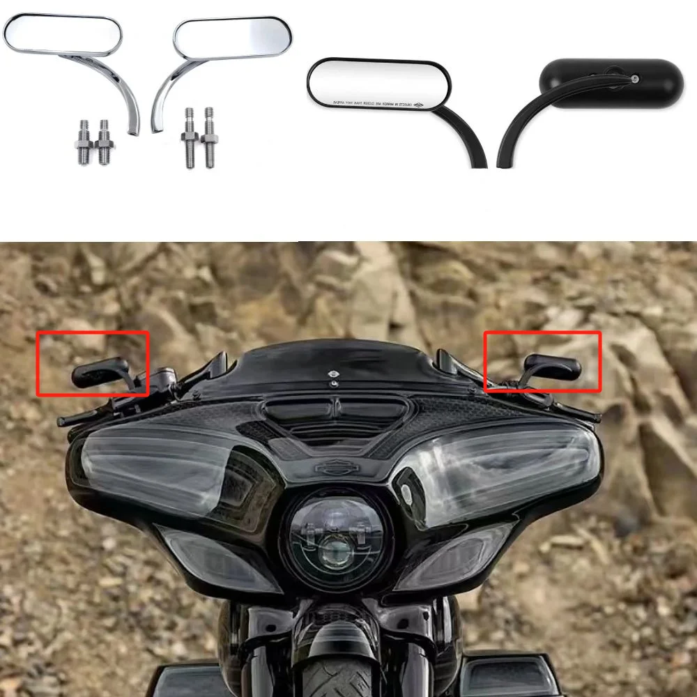

8mm/10mm Universal Motorcycle Rectangle Handlebar Rearview Mirrors For Harley Softail Sportster Chopper Bobber Suzuki Yamaha