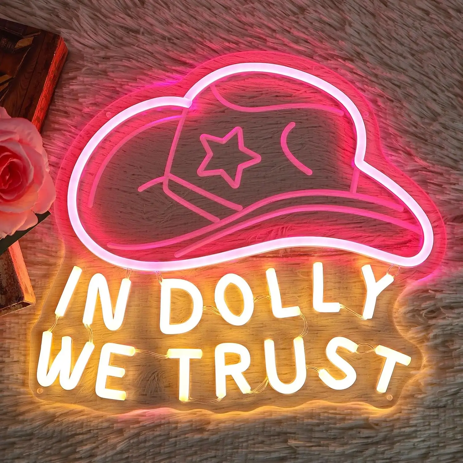 

В Dolly We Trust Неоновая вывеска USB Ретро Западная Страна Светодиодный светильник для бара, дома, спальни, игровой комнаты, украшение personnalisé, подарок