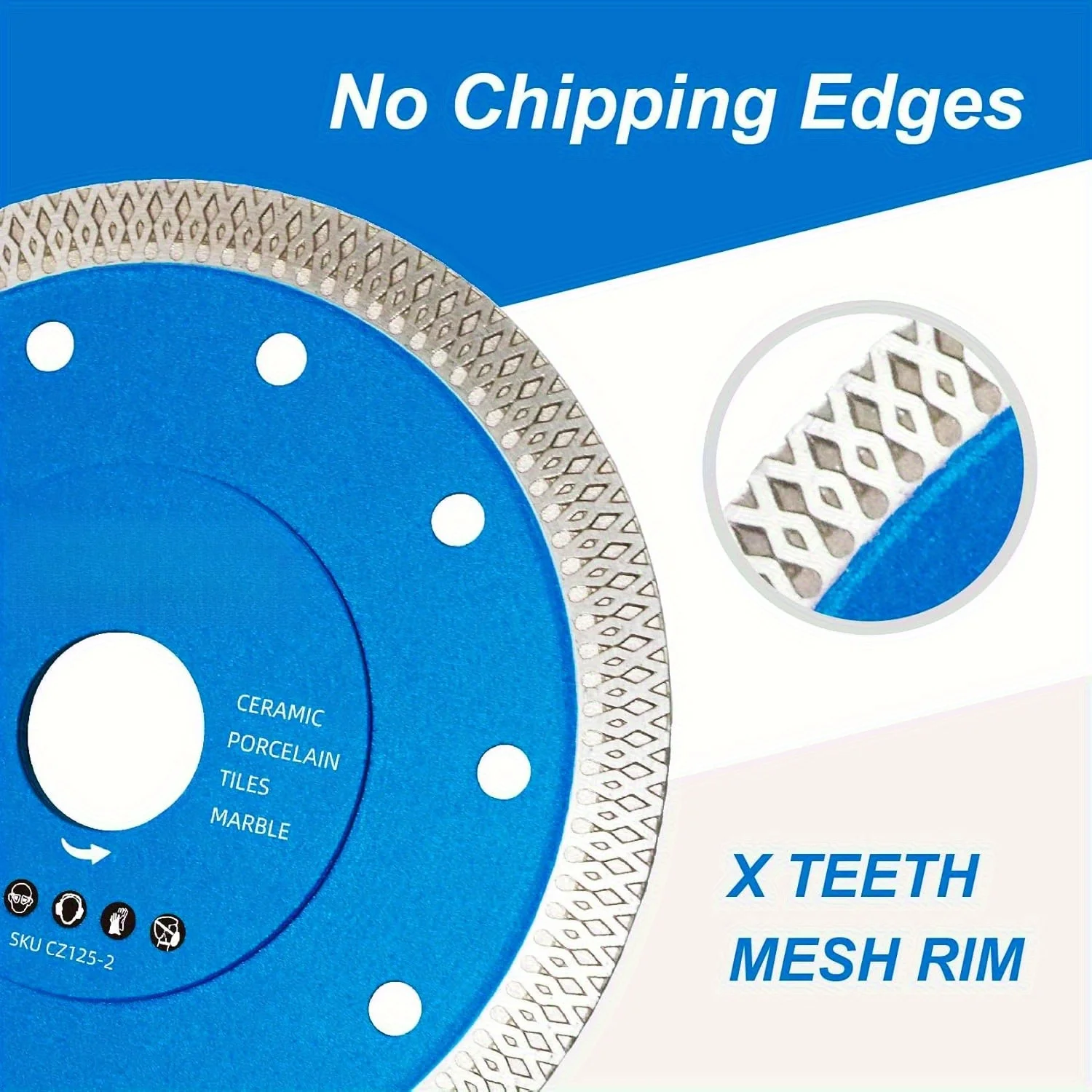 Extra Thin Diamond Cutting Discs - Heavy-Duty Carbide Segment Blades, for Tile, Ceramic, Porcelain, Marble, Granite, for Pr