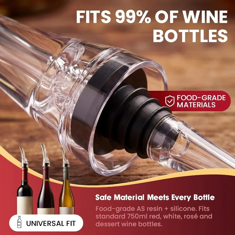 Wine Aerator Pourer 2 Pack Drip-Free Wine Aerator Instant Aeration No Spill Pourer Wine Decanter Alternative Universal Bar Tools
