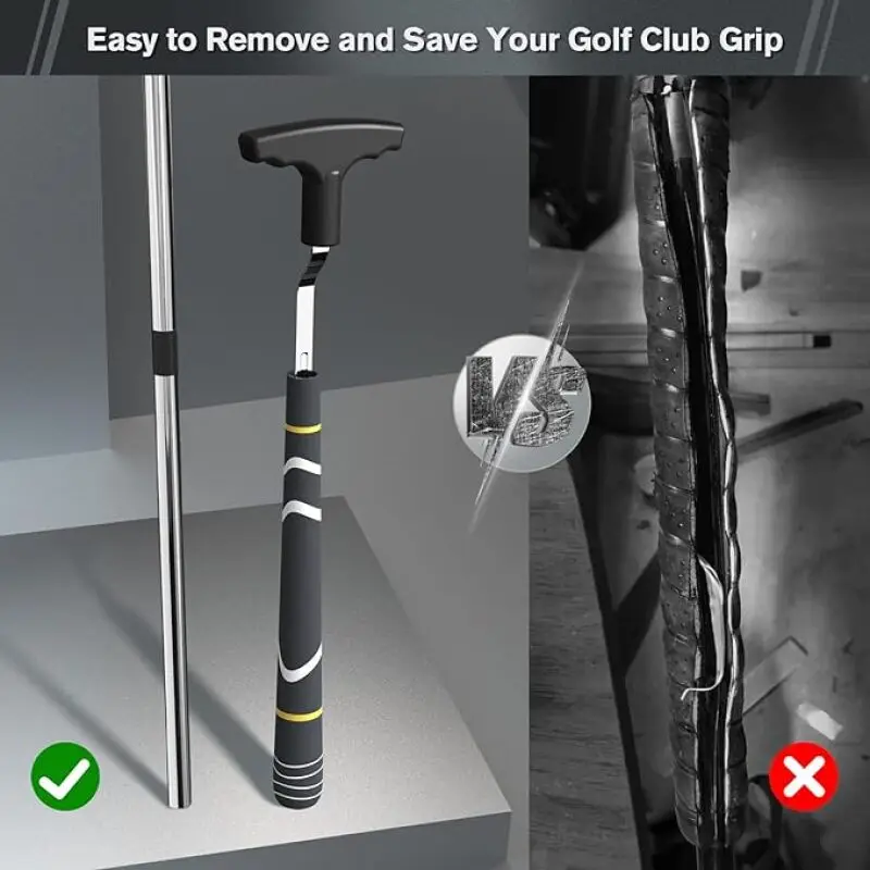 1szt Narzędzie do demontażu uchwytów golfowych V-Groove Grip Remover Saver do uchwytów golfowych o standardowej długości Zestaw uchwytów golfowych