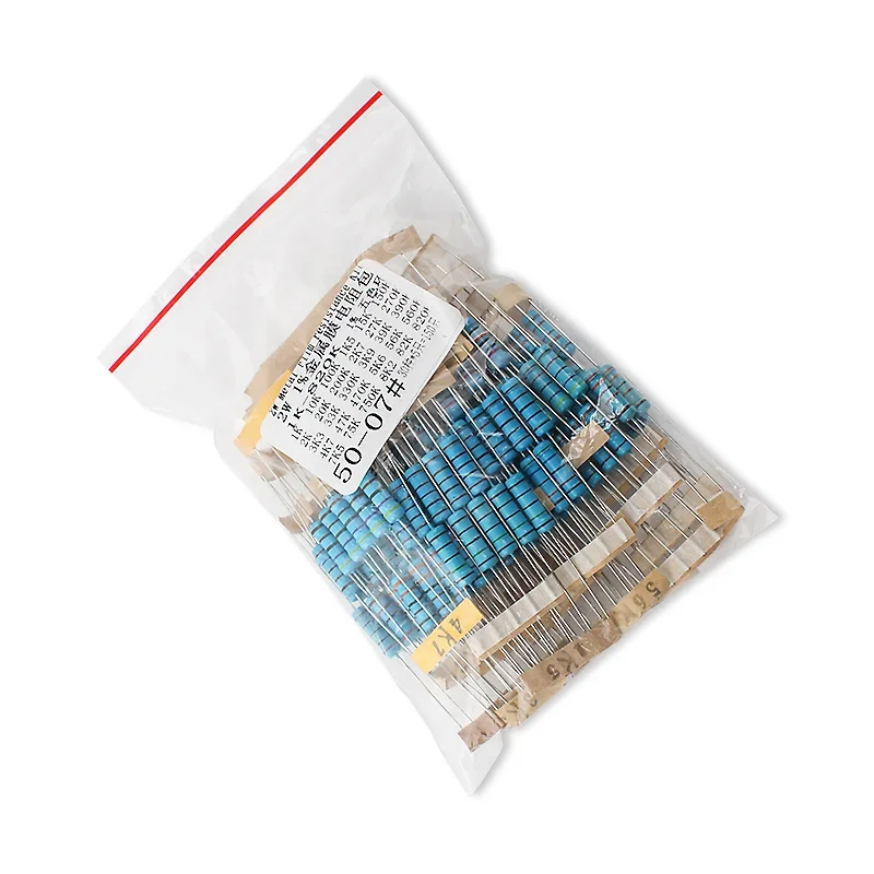 150pcs/lot 30 values 2W Resistance 1% Metal Film Resistor Assortment Kit 0.1~750 Ohm 1K~820K Ohm DIY Electronic Resistors Set