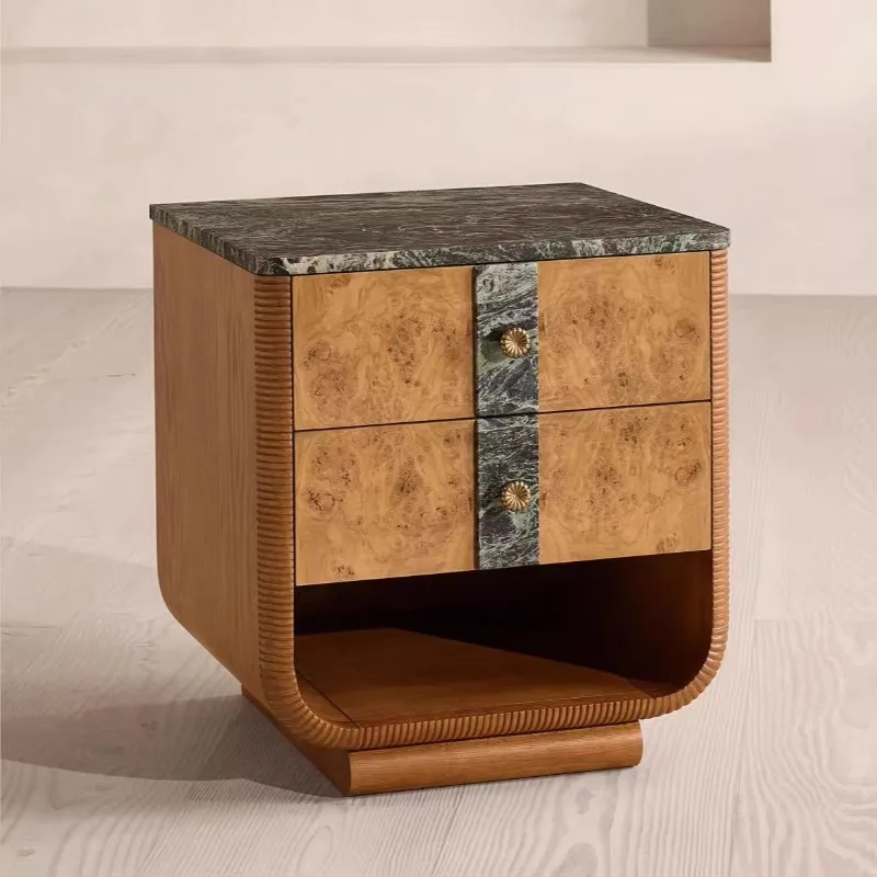 Antique style solid wood bedside table, large bedside table beveled details, storage, living room, bedroom, dining