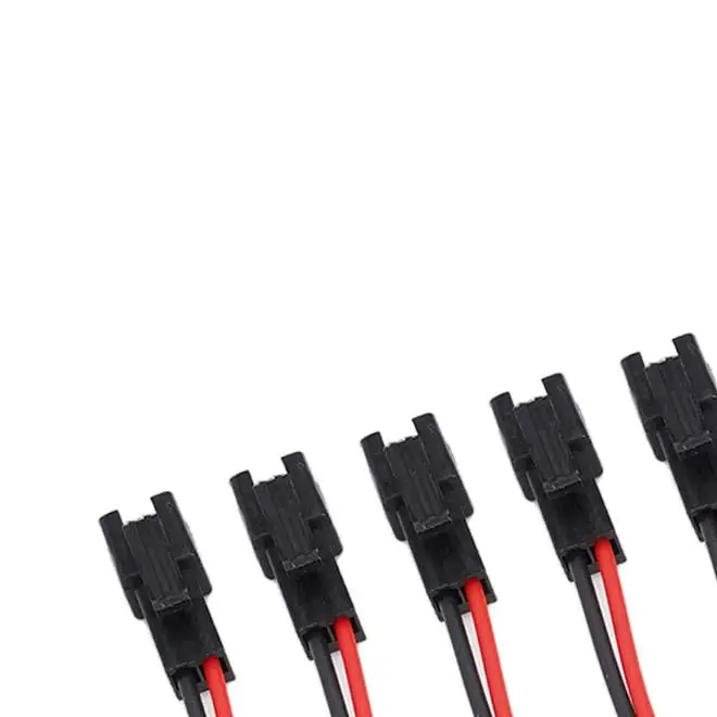 2 Pin Male Female LED Terminal Block Connector with Black Rubber Shell for LED Light Bar Wall Washer and Flashlight