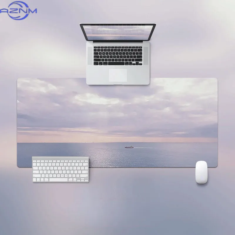jo-Evening Sunset Mouse Pad Aesthetic Oil Painting Style Computer Laptop Anti-slip Rubber Gaming Keyboard Pad Office Home Table