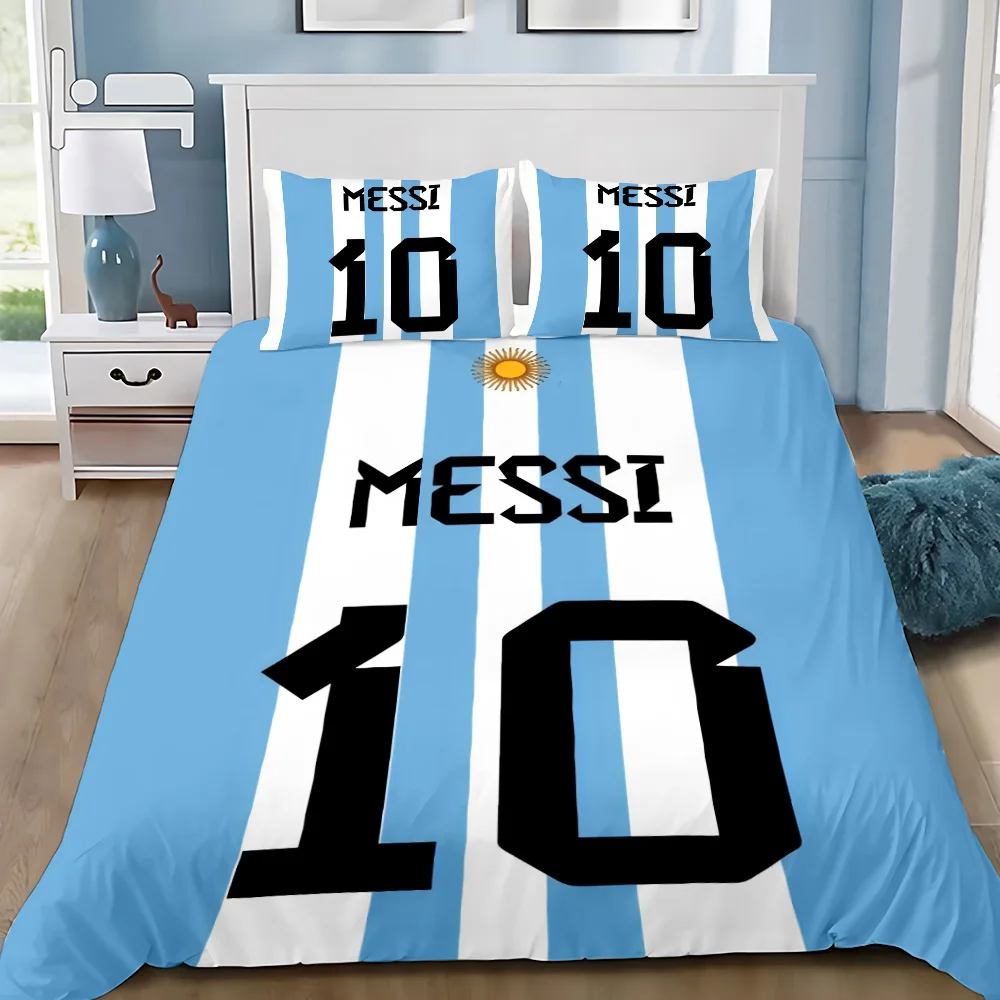 Football Star Duvet Cover Pillowcase Bedding Set M-messis  Adult Boy Girl Bedroom Decoration Single Double Large Size