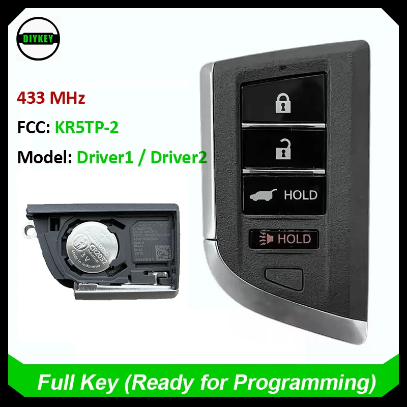 

Умный дистанционный ключ DIYKEY KR5TP-2 433 МГц 4A для Acura RDX MDX 2022-2024 Артикул: 72147-TJB-A31, 72147-TYA-A11 (Драйвер 1, Драйвер 2)