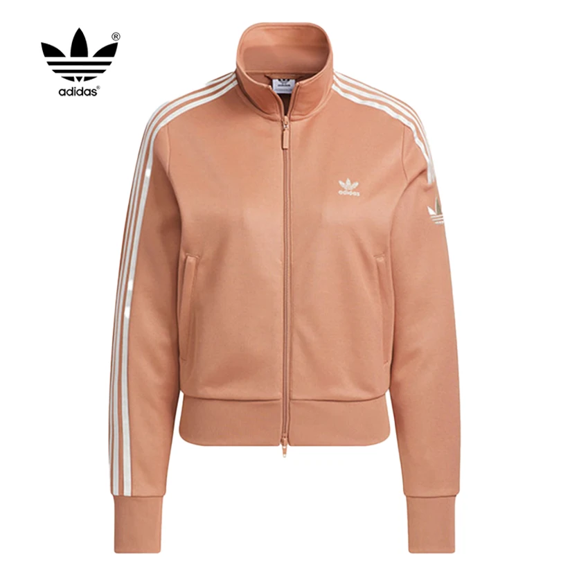 

Женская ветрозащитная куртка adidas Originals для осенних тренировок с воротником-стойкой JI7537