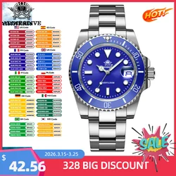 ADDIESDIVE Men’s Quartz Watch Classic 41mm Ceramic Bezel BGW9 luminous Stainless Steel 20Bar Diver Watch Relogios Masculino