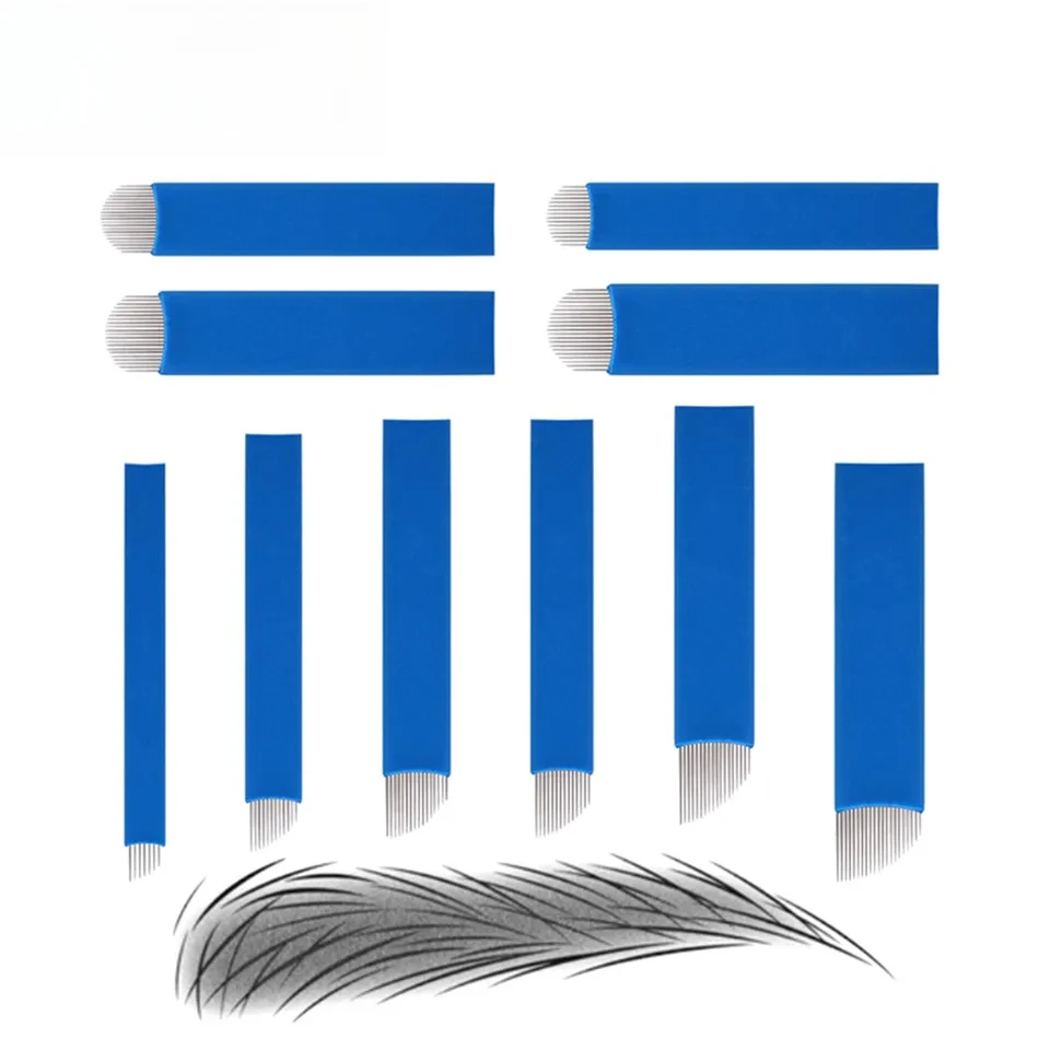 Microblading Tebori Blades Needles Tattoo Needles Permanent Makeup Needle 7 12 14 16 18 21 Manual Eyebrow Blades