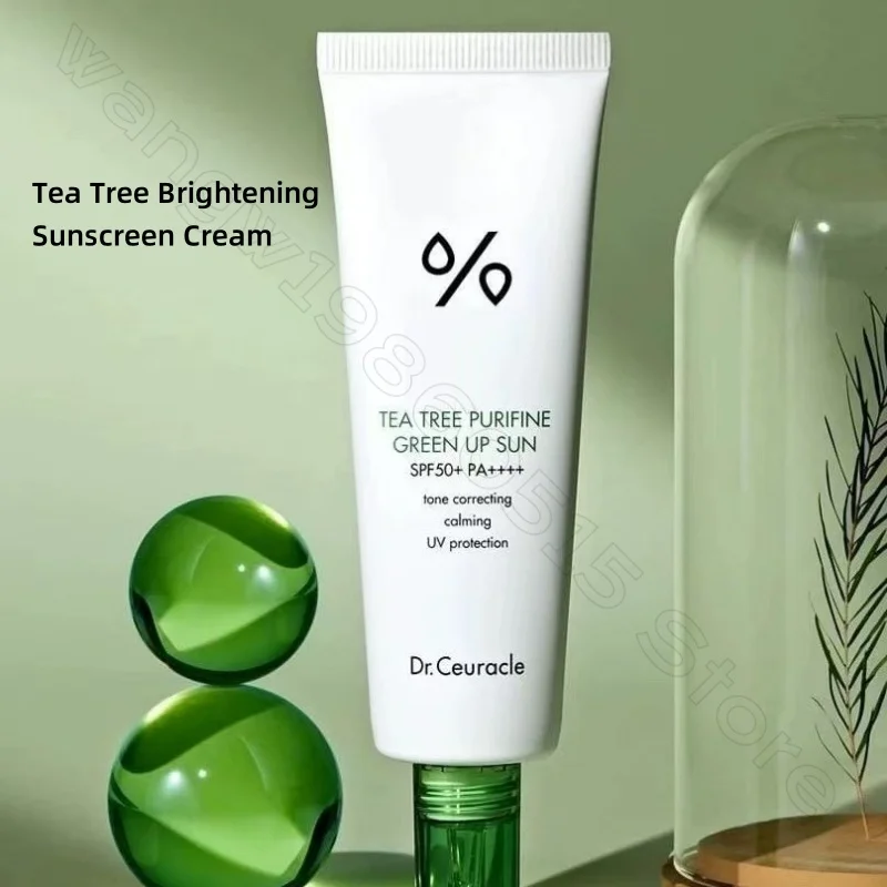 شجرة الشاي ترطيب حمض الهيالورونيك واقية من الشمس 50 مل SPF50 عزل ضوء الأشعة فوق البنفسجية لحماية حروق الشمس واقية من الشمس قوية