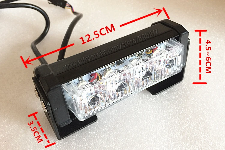 Dual Color 2X4 LED Universal Car Warning Strobe Flash Warning EMS Ambulance Emergency Light, 13 Modes DRL grill light (CS-4D-2)