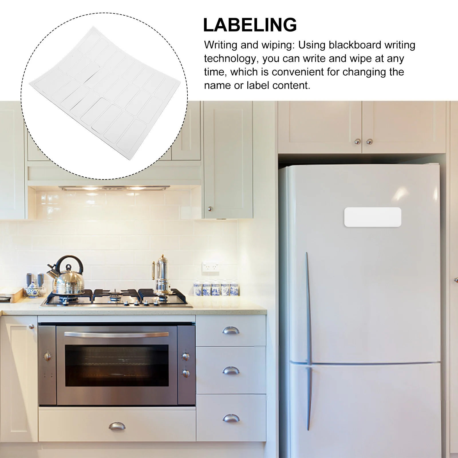 

54 Pcs Cupboard Name Sticker Office Fridge Magnetic Tag Coated Paper Dry Erase Label Classroom