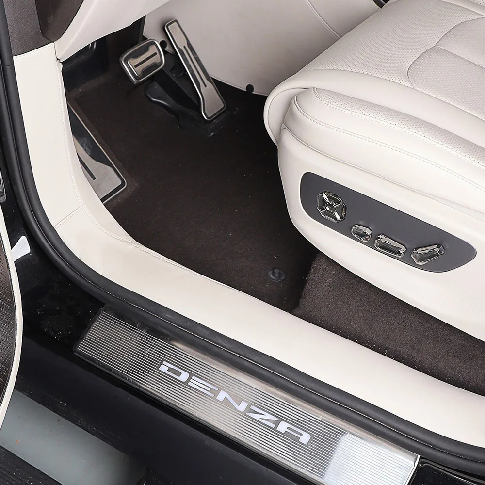 

For DENZA N9 Leather Door Threshold Strip Door Welcome Pedal Protection Strip Modified Accessories