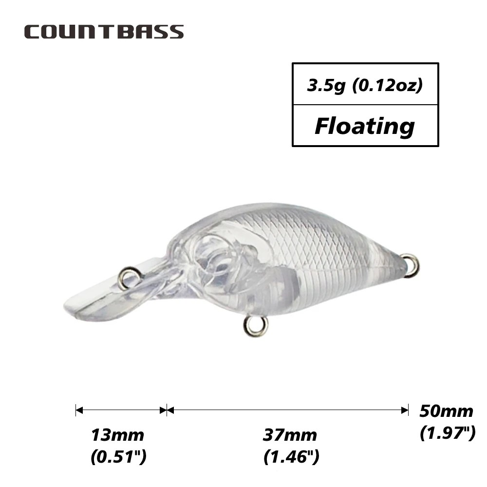 Countbass 10Pcs Blank Hard Lures, Floating Crankbait 37mm/1.5\