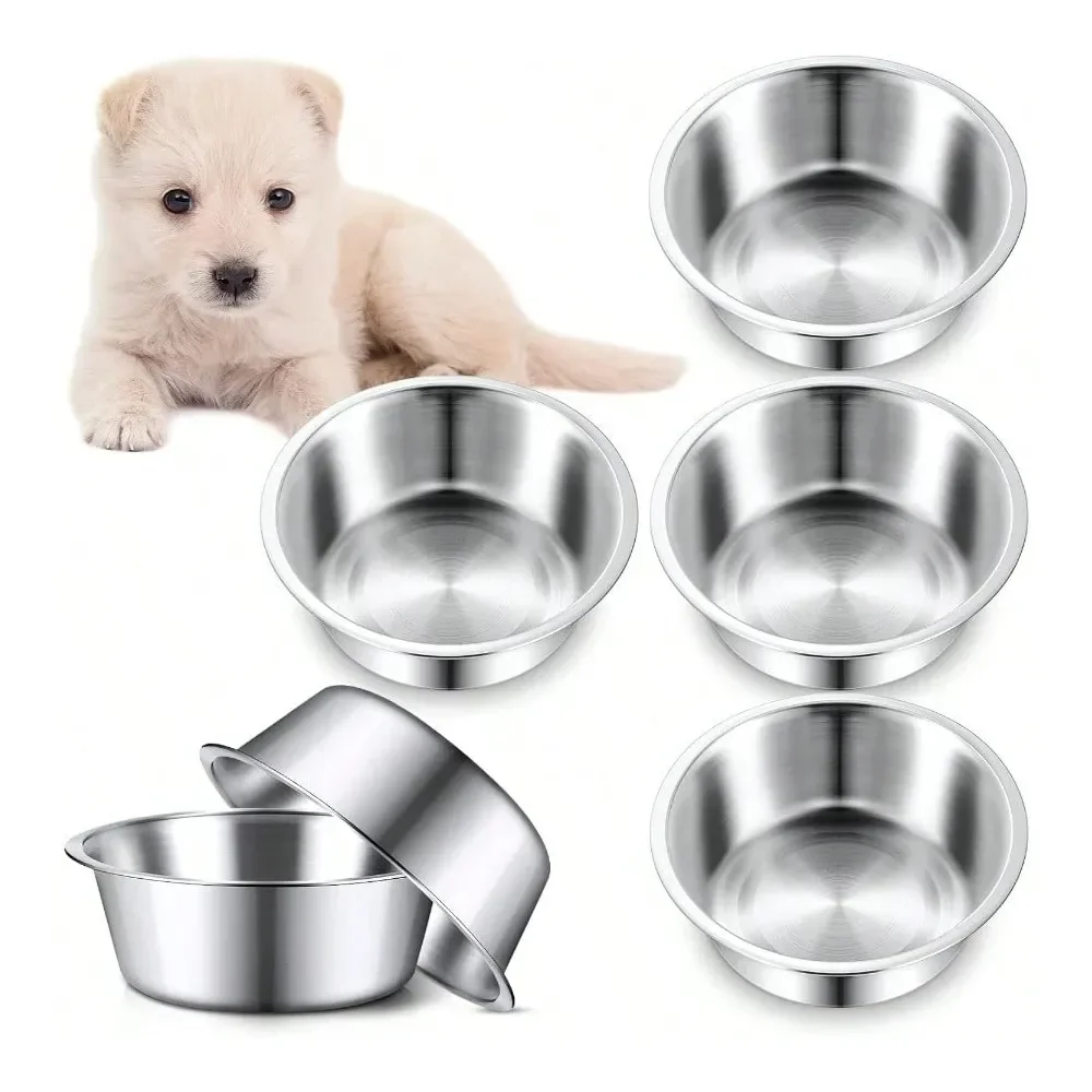 

Dog Supplies Dogs Accessories Pcs Stainless Steel Metal Dog Bowls Bulk Replacement Basic Thickened Pet Bowls For Small Medium La