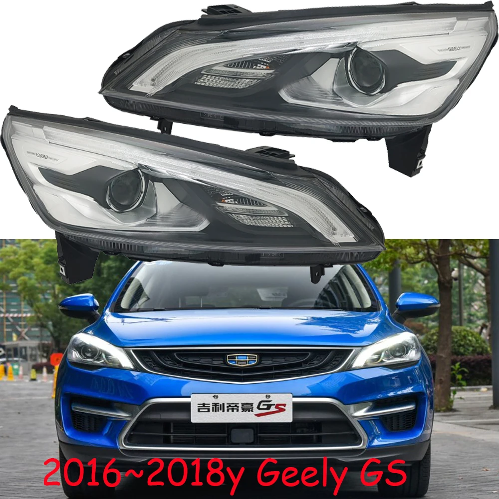 1pcs SUV car bumper headlamp for Geely Emgrand GS headlight 2016~2018y head lamp Geely Emgrand GS fog lamp