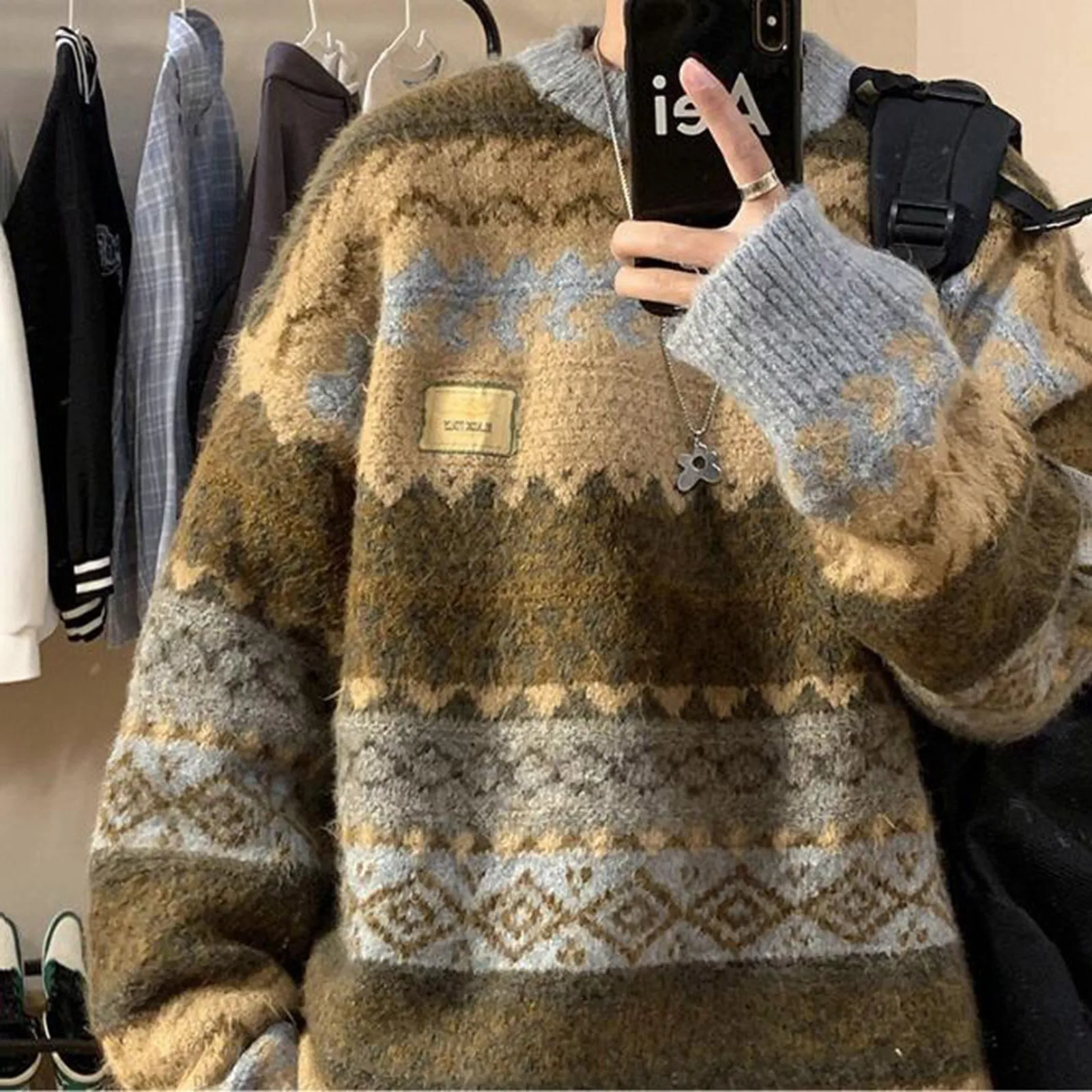 Tops Warm Knitted Sweaters Long Sleeve Men Fleece Pullover Autumn Winter Clothes Knitwears Fashion Jumper High Quality Sweater