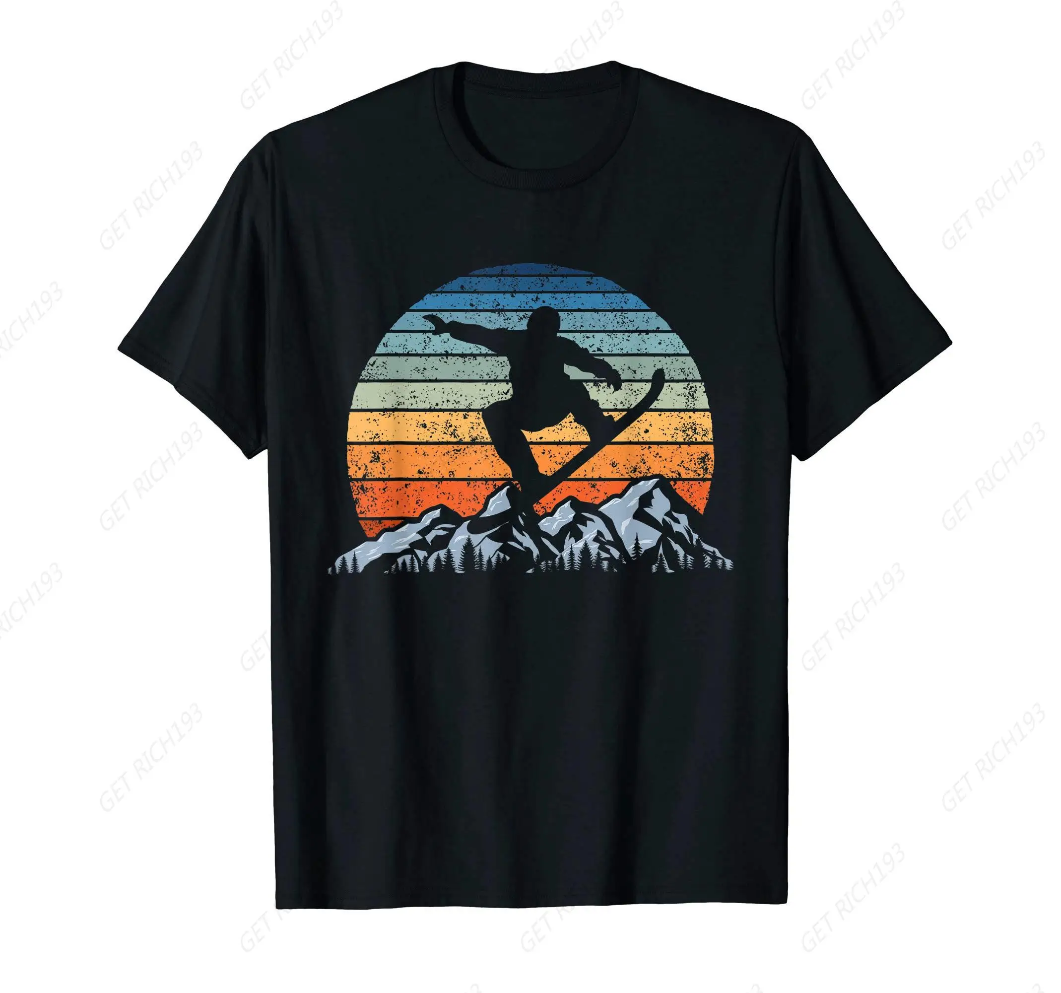 Vintage Sunset Winter Sports Snowboard Snowboarding T-Shirt Passion Of Snowboarding Winter Sports