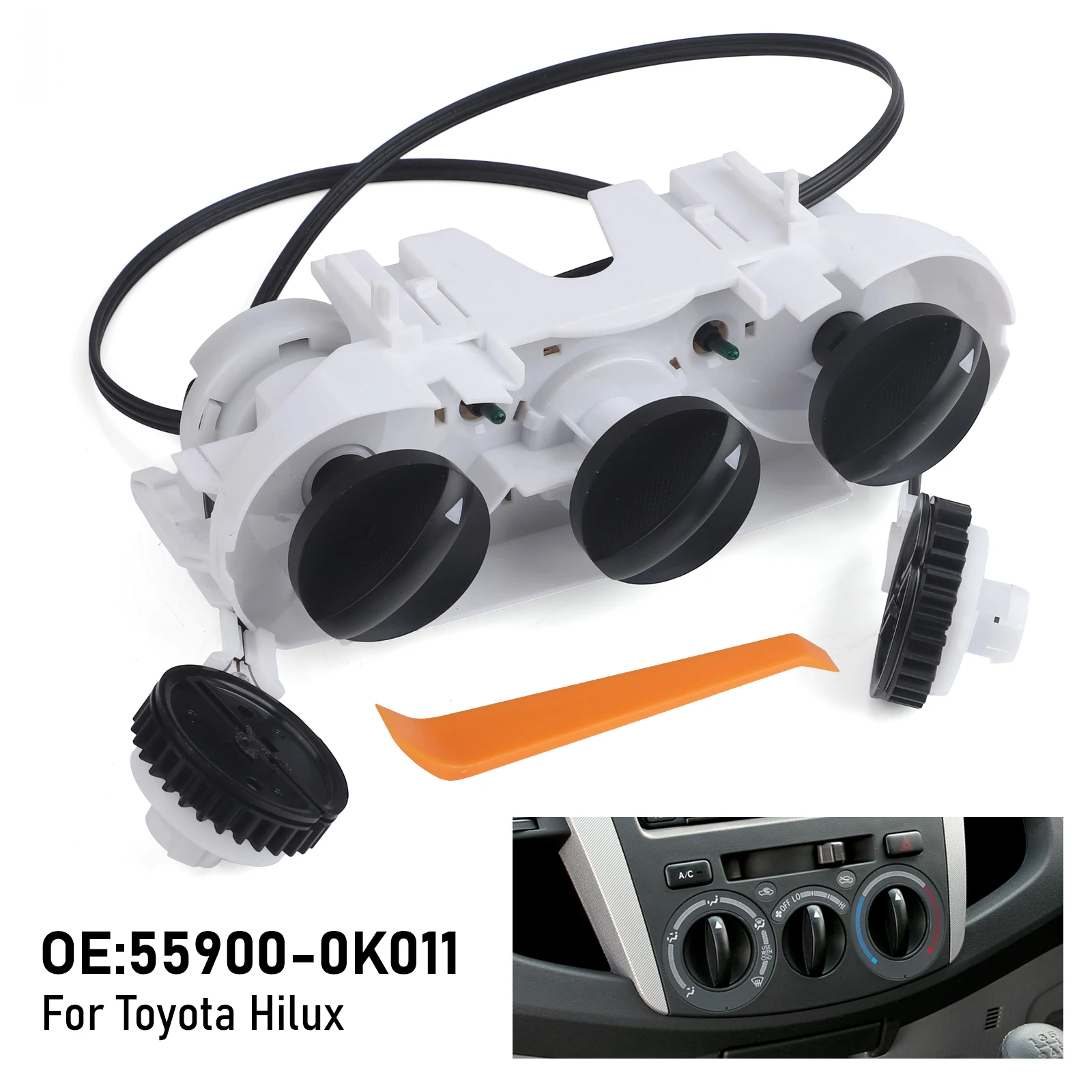 

55900-0K011 559000K011 AC Heater Control Unit Switch For 2005-2011 Toyota Hilux N70 Black Plastic Toyota Hilux