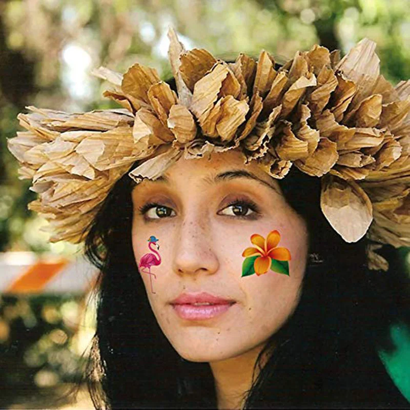 Qpout Tatuajes Temporales De Flamencos – Pack De 10 Hojas Con Más De 150 Pegatinas | Perfectos Para Fiestas Hawaianas, Verano Y Bolsas De Regalo