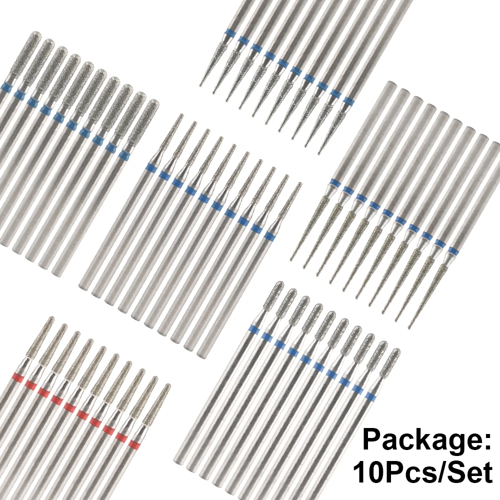 10Pcs Diamant Fräser Für Maniküre Elektrische Nagel Bohrer Bits Zubehör Pediküre Maschine Nagel Datei Gel Remover-Tool – Detail 8