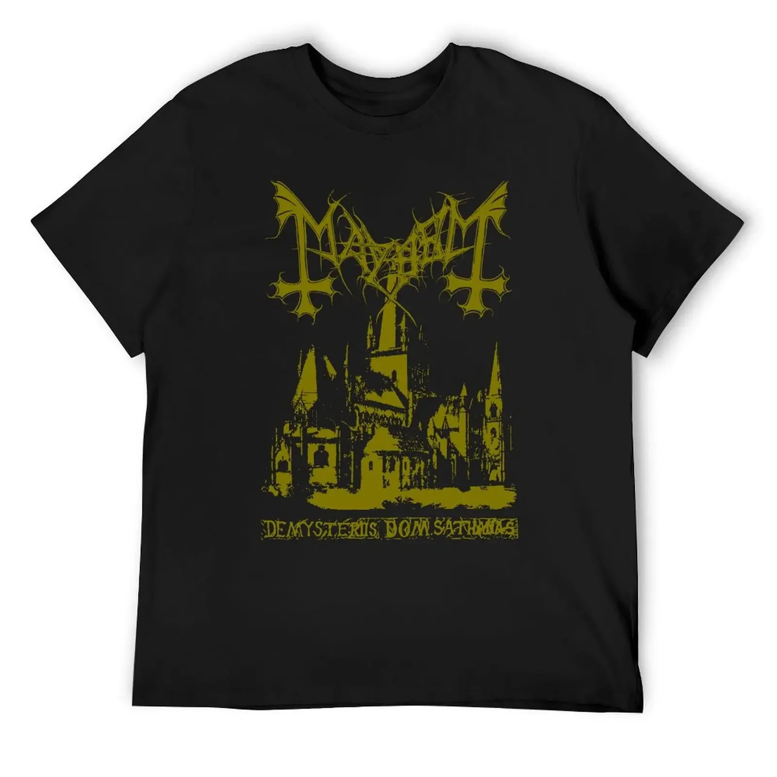 Mayhem - Norway Band - Original Logo - Fanart De Mysteriis Dom Sathanas Gold T-Shirt man t shirt mens t shirts top quality