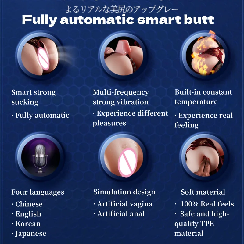 Automatic Pussy Ass Dolls Sucking Male Vibration Vagina Anal Masturbation Equipment Machine Sex Toys Adult Man Masturbators Cup