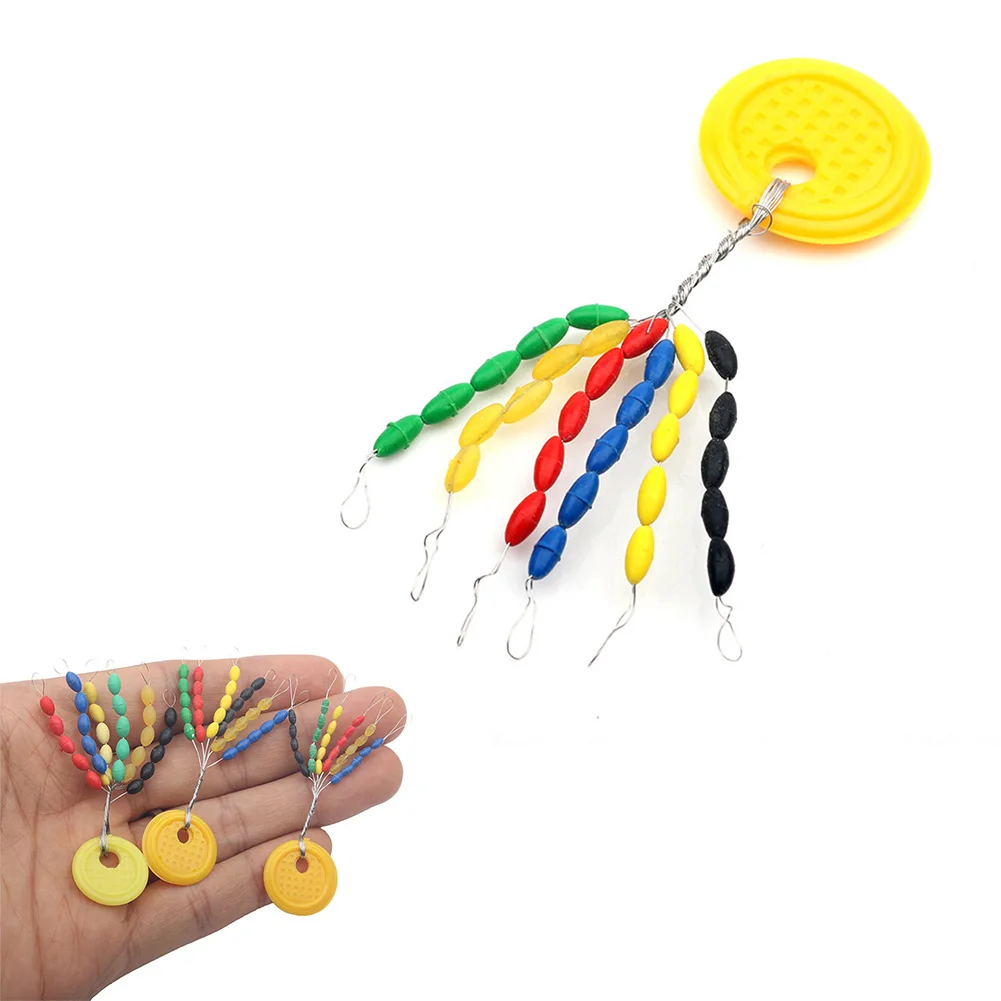 Colorful Oval Cylinder Fishing Bobber Stopper Beads for Attractive Fishing 30pcs Group Float Stops Line Connector