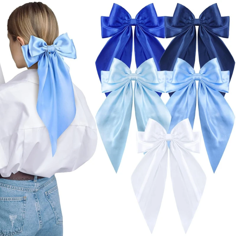 

Extra Large Satin Bow Hair Claw Spring Clip for Women Luxurious Wedding Bridal Hair Accessories Non Slip Grip for Fine Hair
