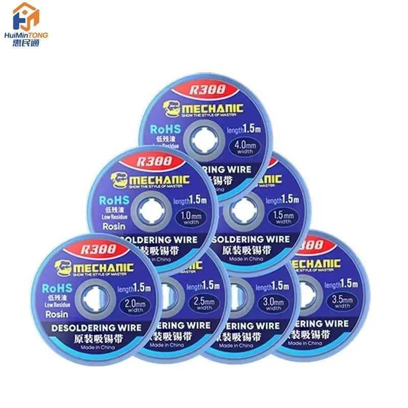 MECHANIC R300 1.0/1.5/2.0/2.5/3.0/3.5/4.0MM 1.5M Solder Wick Remover Desoldering Wire Desoldering Braid PCB BGA Soldering Tools