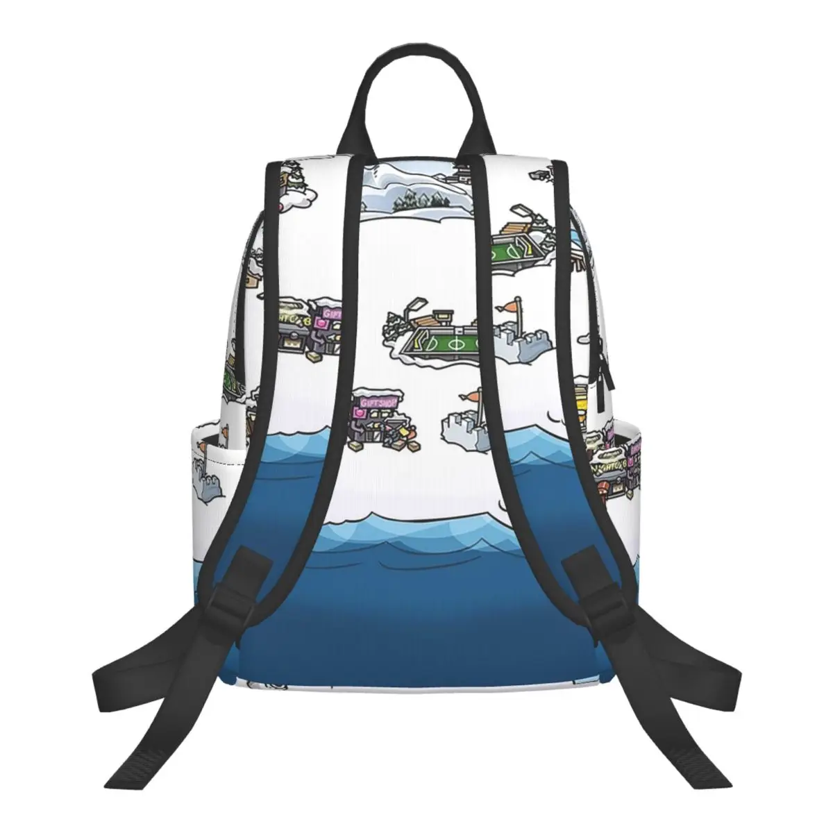 Club Penguin M Student Backpack School Bag Hiking Travel Daypack for Boys Girls Bookbag Shoulder Bags