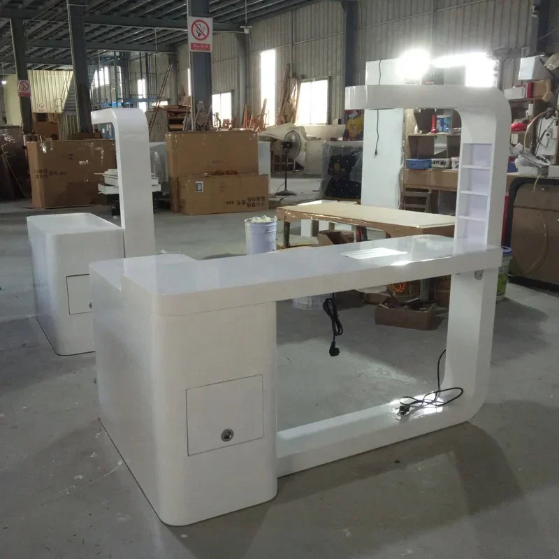 l For White twin gold rolling kids vacuum cleaner pour desk with drawers dust collector for nail furniture salon multi