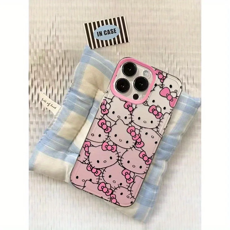 حافظة لطيفة كاملة الشاشة سانريو هالو كيتي لهاتف آيفون 17 16 15 14 13 12 Pro Max XR Plus Kawaii غطاء ناعم من البولي يوريثان Funda #2