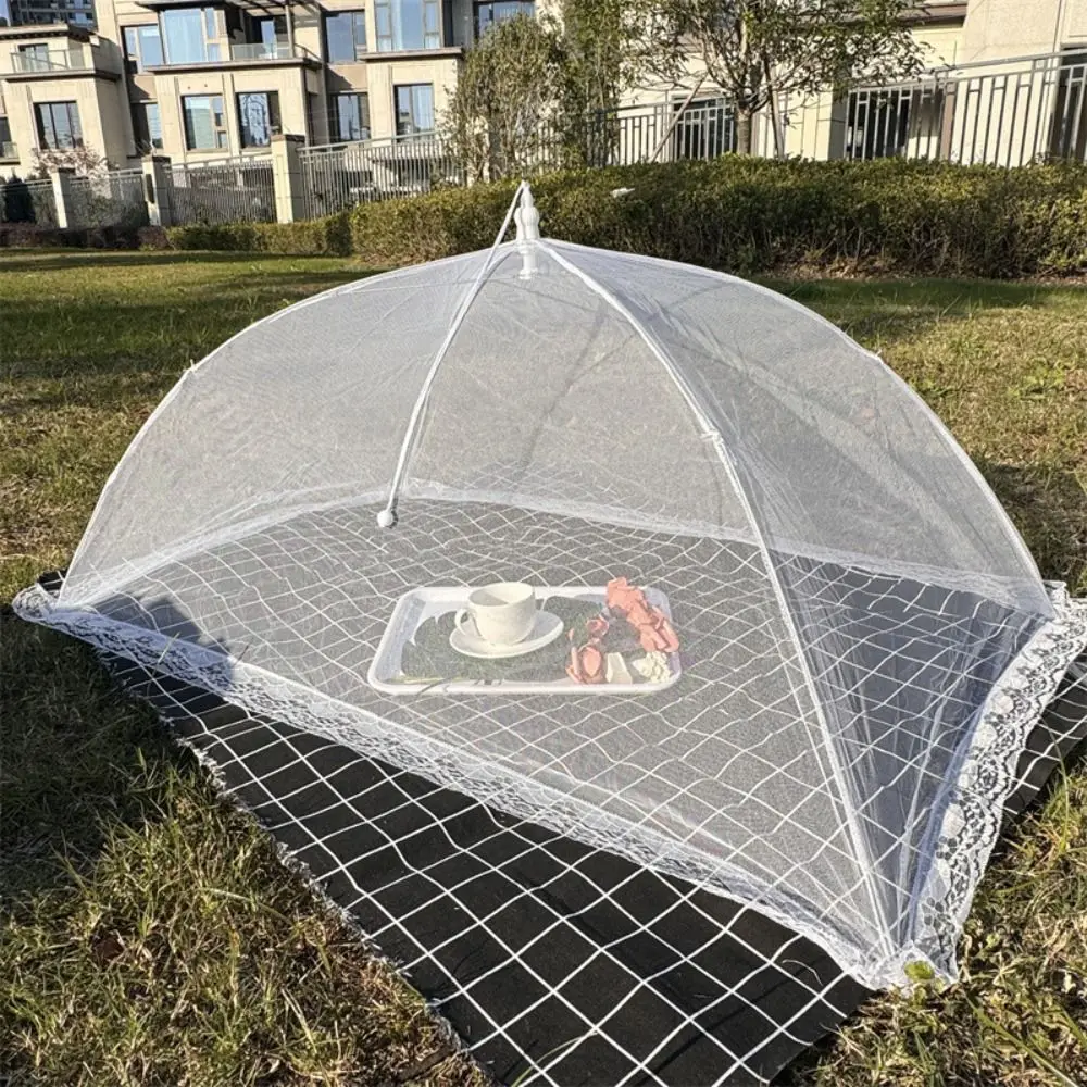 Durable Foldable Food Covers Anti Fly Mosquito Dustproof Dining Table Mesh Cover Breathable Vegetable Cover Umbrella