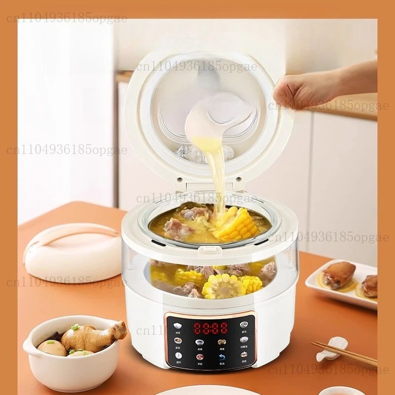 Rice Cooker 1-2 People Smart Household 2L Glass Liner Cooking Pot Multifunctional Small Rice Cooker