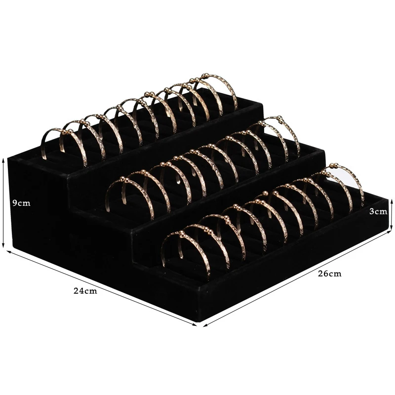 Schmuck Veranstalter Ring Uhr Display Tray Armband Display Uhr Kissen Dekoration 3 Schichten Jewrlry Ständer Uhr Palette
