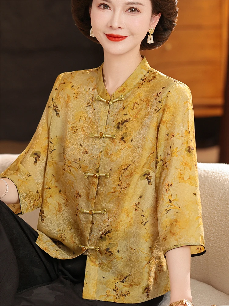 

Lightweight Summer irt for ly Women andmother Sle Faionable Loose Fit Button up Floral Print Single Sve Design