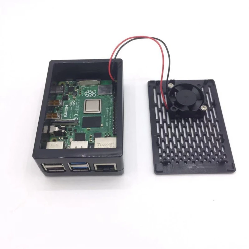 กล่องเคสสำหรับ Raspberry Pi 4, กล่องอลูมิเนียมฮีทซิงค์พัดลมเย็นสำหรับ4B Raspberry Pi