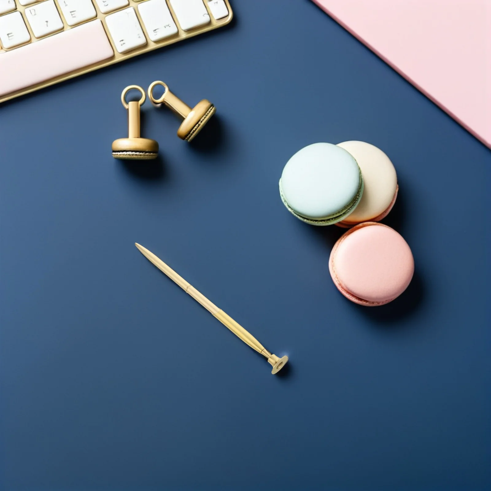 

2Sets Reception Desktop Gold Ballpoint Pen 0.5mm Metal Signing Pen for Guest Book Wedding Office Signature Counter