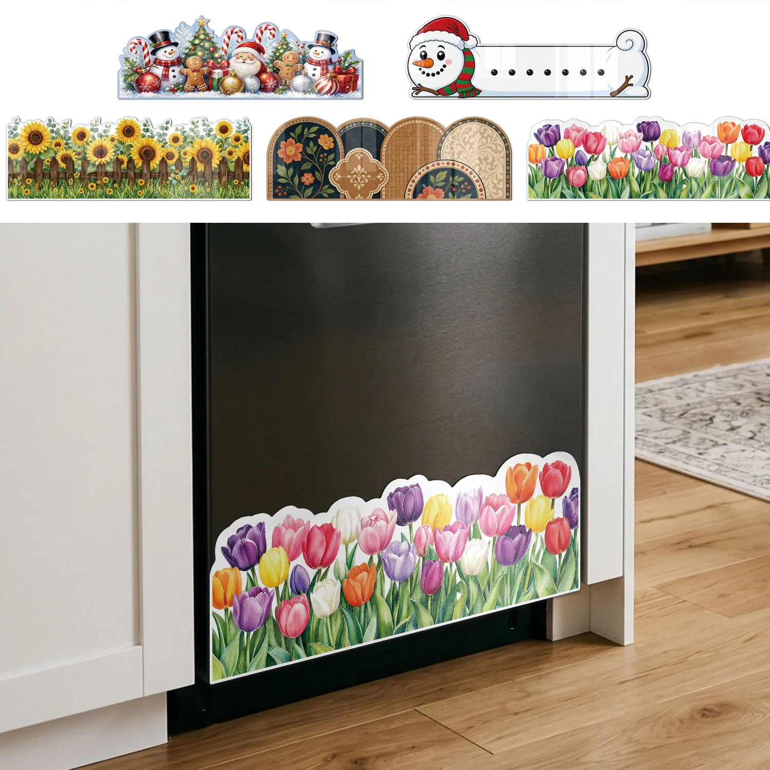 Cute cartoon dishwasher magnet cover 23 x 7.9 inches waterproof magnetic decorative sticker