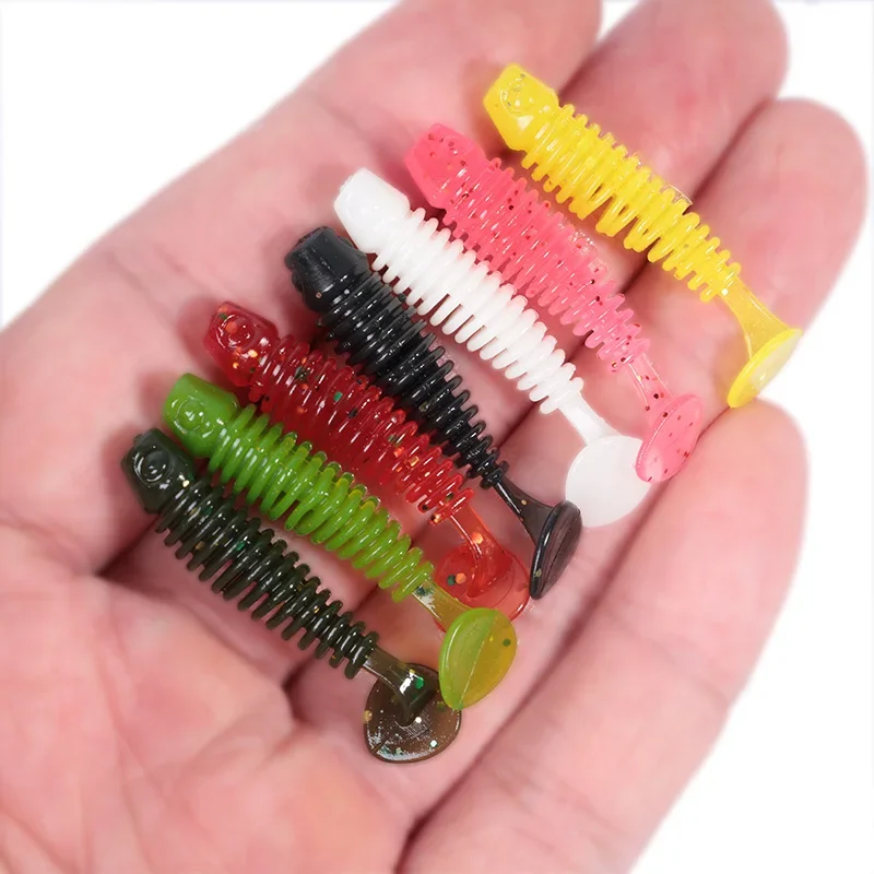 OUTKIT 10Pcs/lot Wobblers mini Fishing Soft Lures Rubber Soft Baits 3.5cm/4.5cm Soft Worm Artificial Baits Bass Silicone Fish