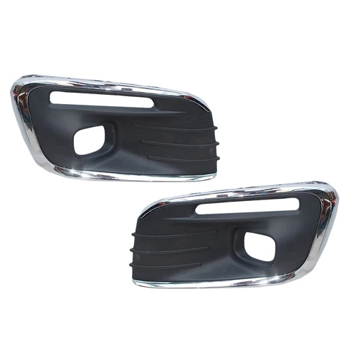 Imagen 2 del producto Cubierta de luz antiniebla del parachoques delantero del coche, embellecedores de rejilla, marco de lámpara antiniebla para Citroen Elysee c-elysee 2017 2018 2019, configuración alta