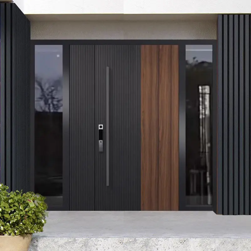Custom-made Precision-carved Cast Aluminum Door Minimalist Modern Glass Entry Door With A Touch Of Luxury