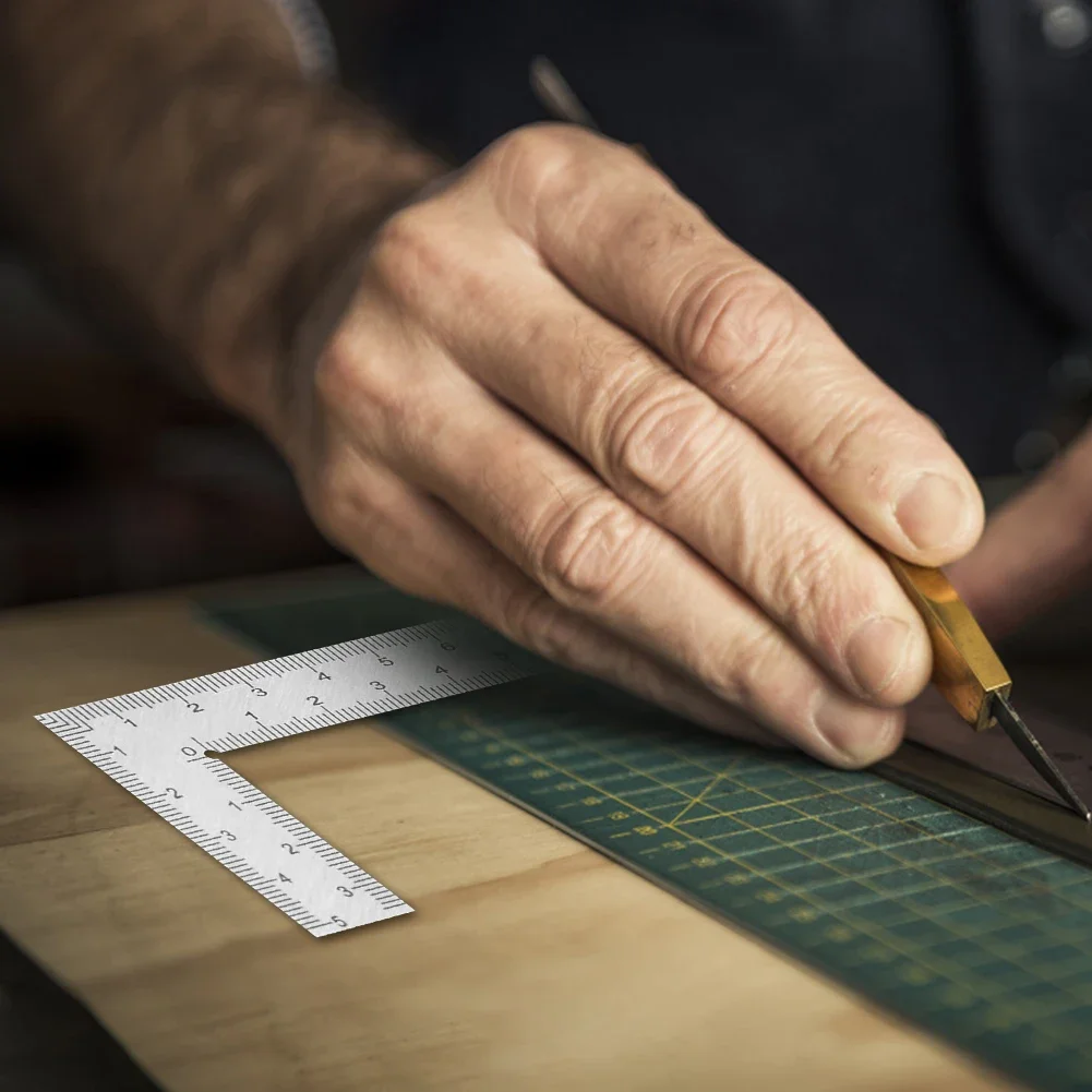 Мини-линейка для обрамления L, квадратная угловая линейка из нержавеющей стали, прецизионный измерительный инструмент для макета, датчики для обрамления зданий