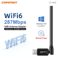 COMFAST AX300 WiFi6 Wifi USB Adapter Driver Free Wi Fi Dongle 286Mbps Mini Wireless Receiver High Gain Antenna for Win7/10/11