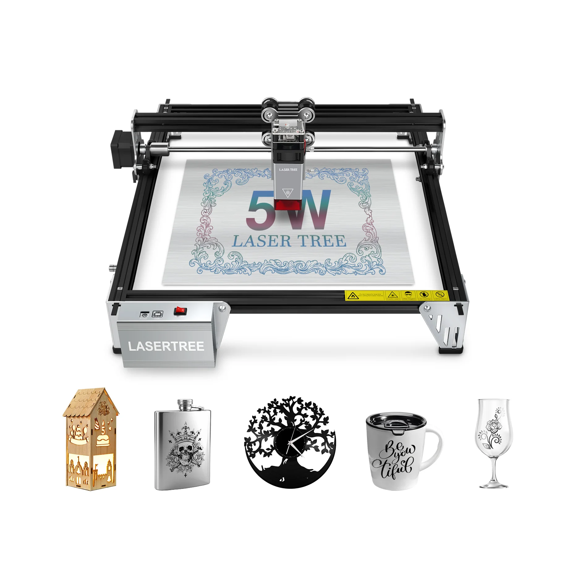 

Portable Mini 3d Small Diy Laser Engraving Machine Cutting for Metal Leather Glass Jewelry Wood Crystal Acrylic Leather Plastic